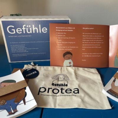 Die Kartenbox mit dem Gefühlskartenset für Erwachsene und dem Bonusmaterial