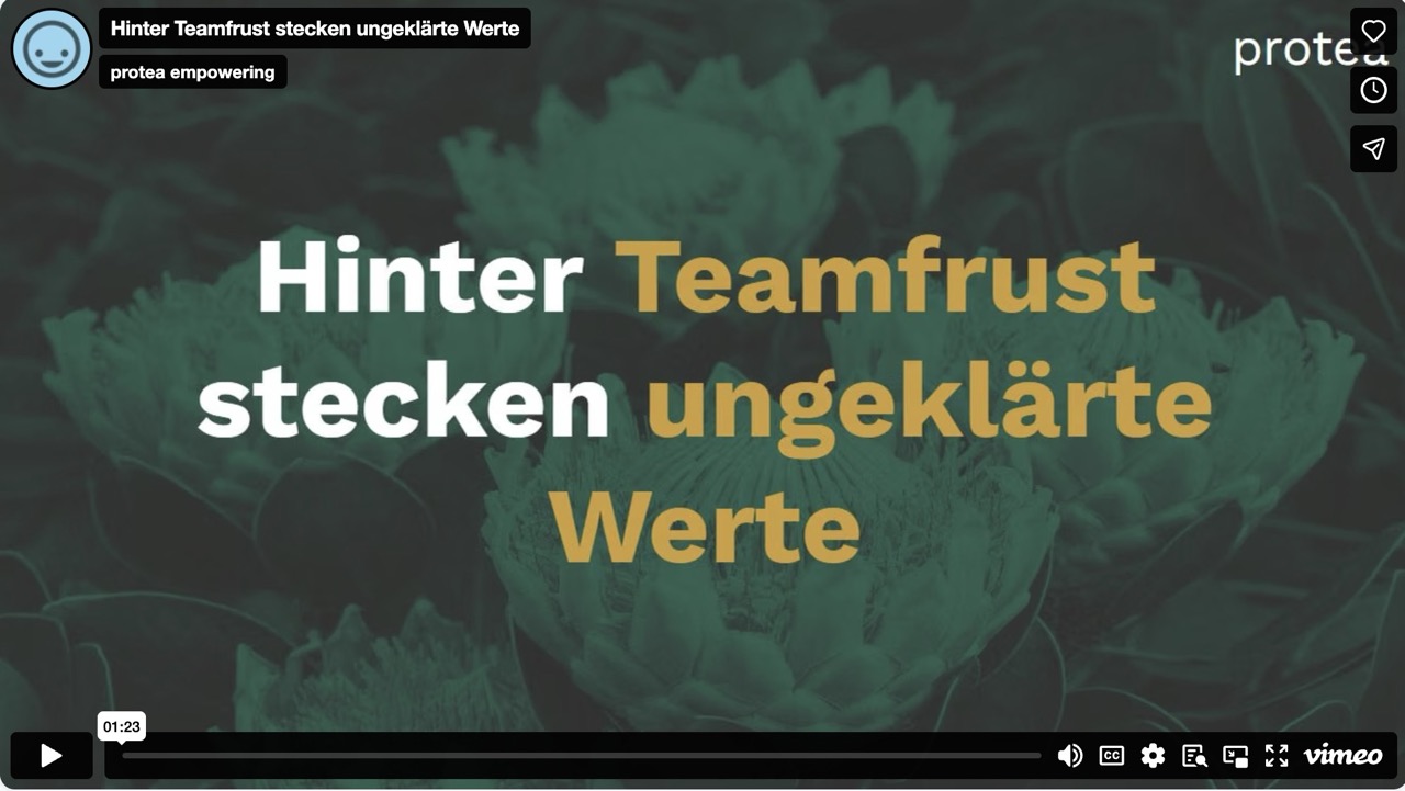 Kundenreferenz zu protea Coaching: Hinter Teamfrust stecken ungeklärte Werte