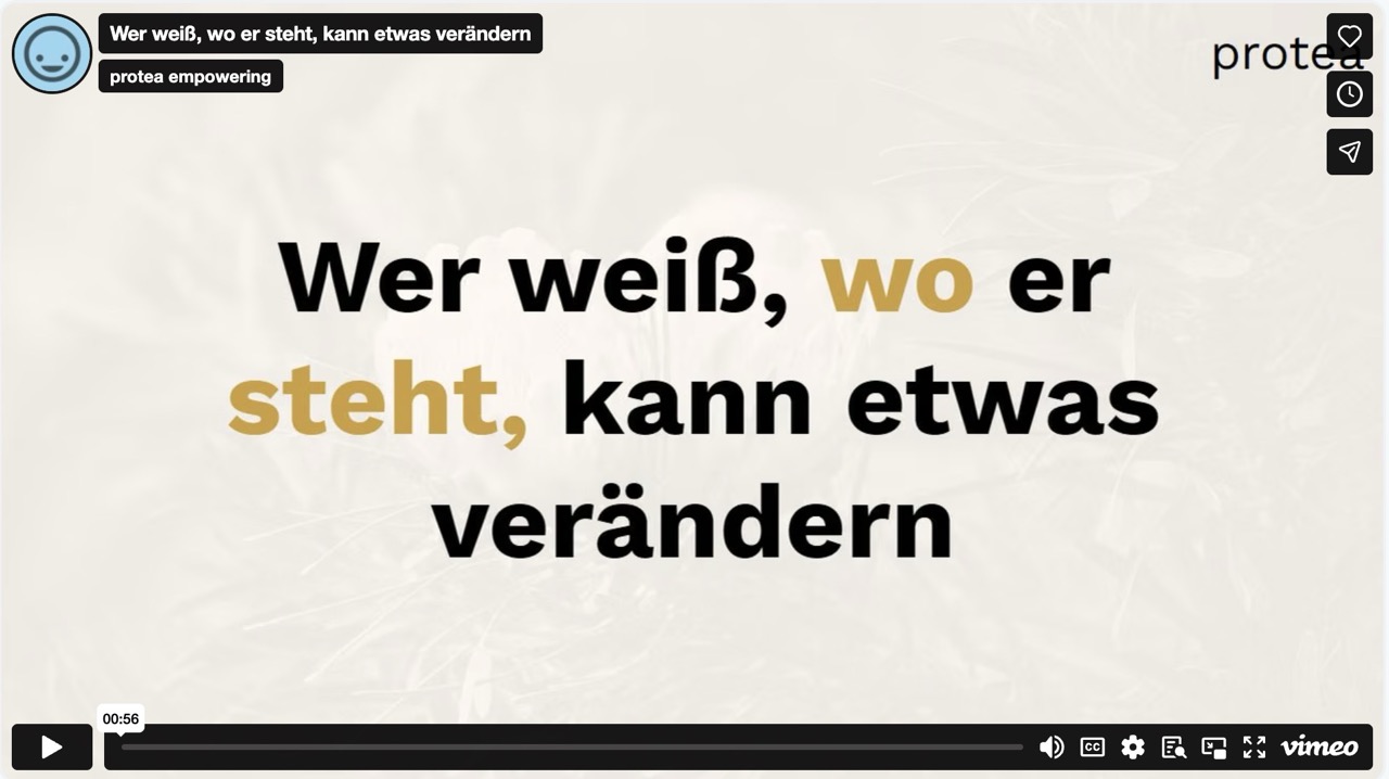Kundenreferenz zu protea Coaching: Wer weiß wo er steht, kann etwas verändern.